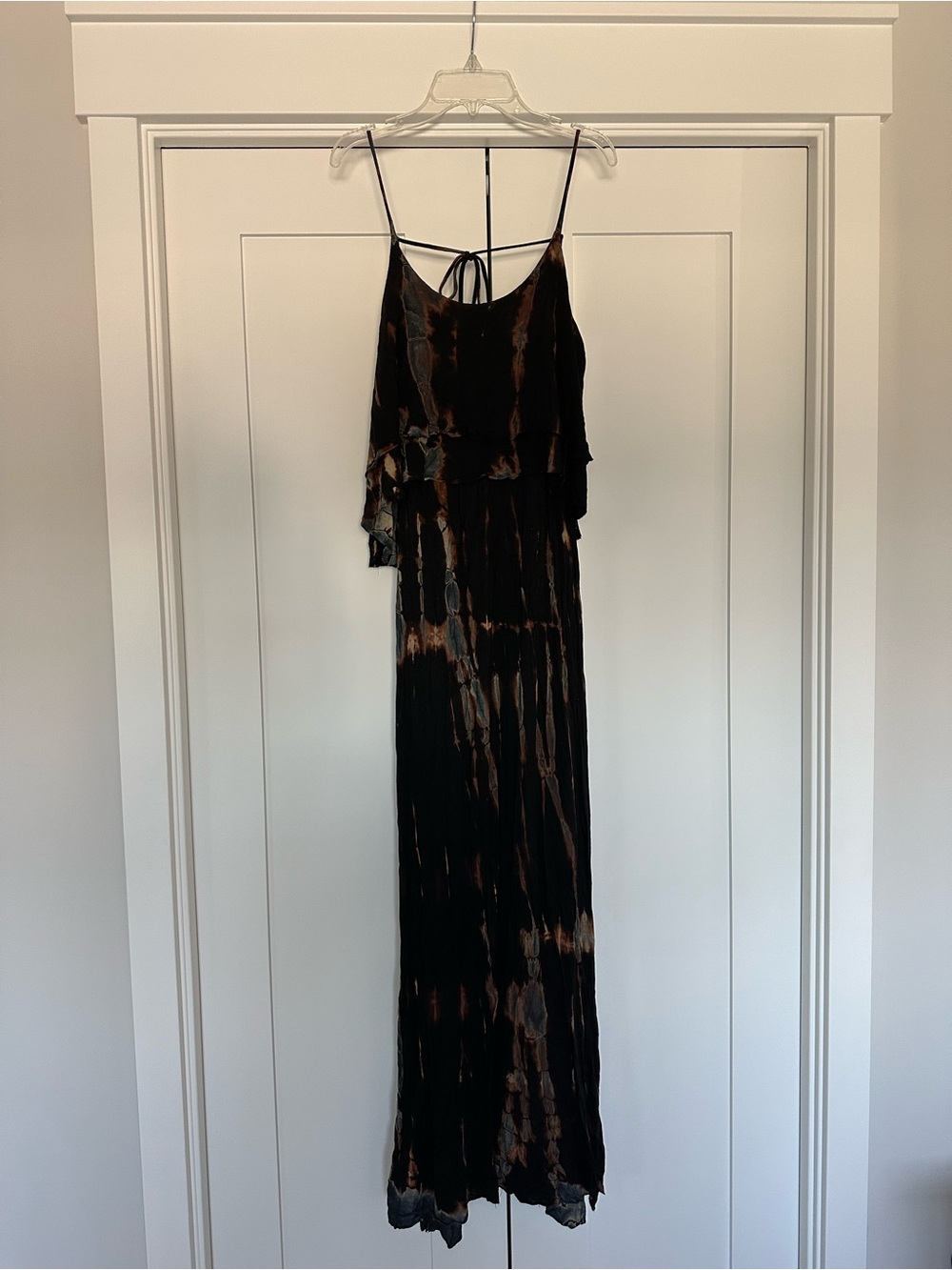 Black and Rust Tie-Dye Maxi Dress